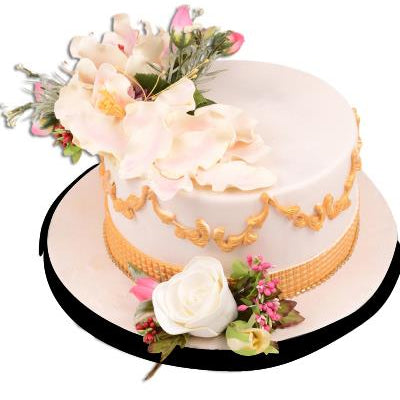 Beyaz Gold Düğün Pastası