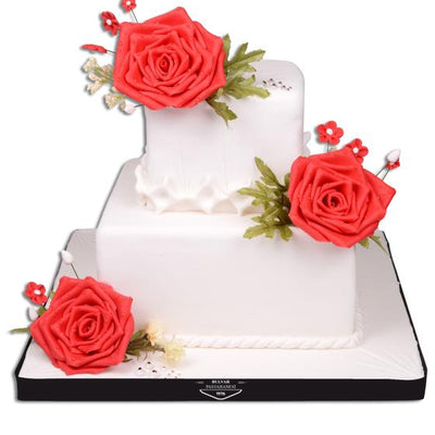 Kırmızı Gül Düğün Pastası